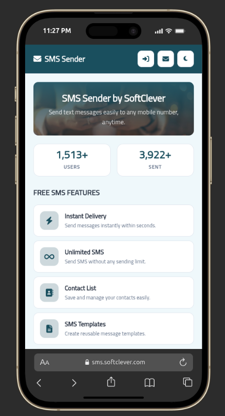 SMS Sender by SoftClever – Web-Based SMS Platform project cover image